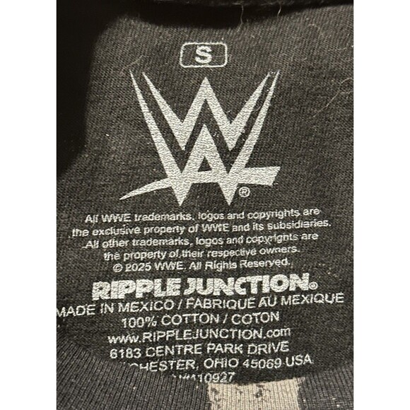 WWE Rhea Ripley All Over Print T-Shirt Men’s Small Black Ripple Junction - Picture 3 of 3